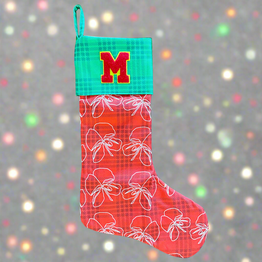 Red Orchid Stocking - With Initial