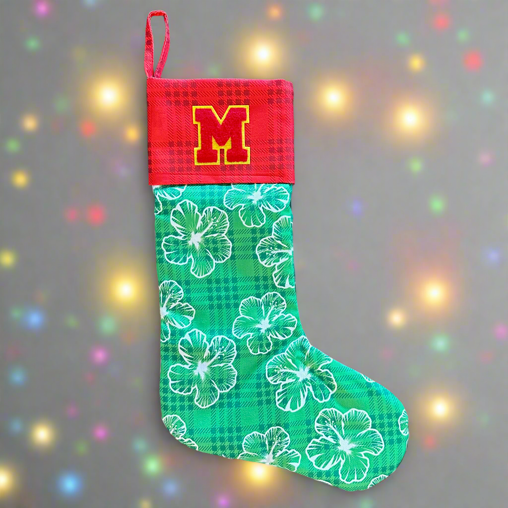 Red/Green Hibiscus Stocking