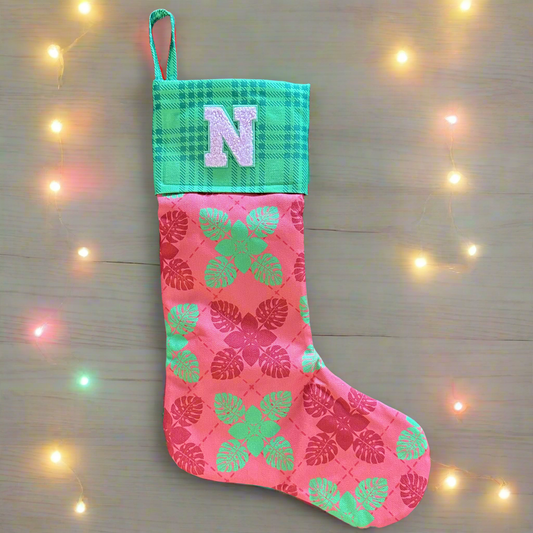 Pink/Green/Red Hawaiian Floral Stocking